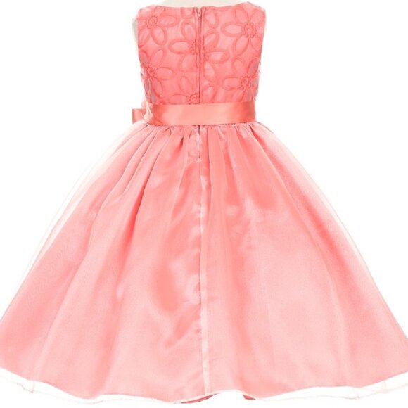 Big Girls Daisy Embroidered Bodice Organza Flowers Girls Dresses Christmas New - Picture 2 of 3